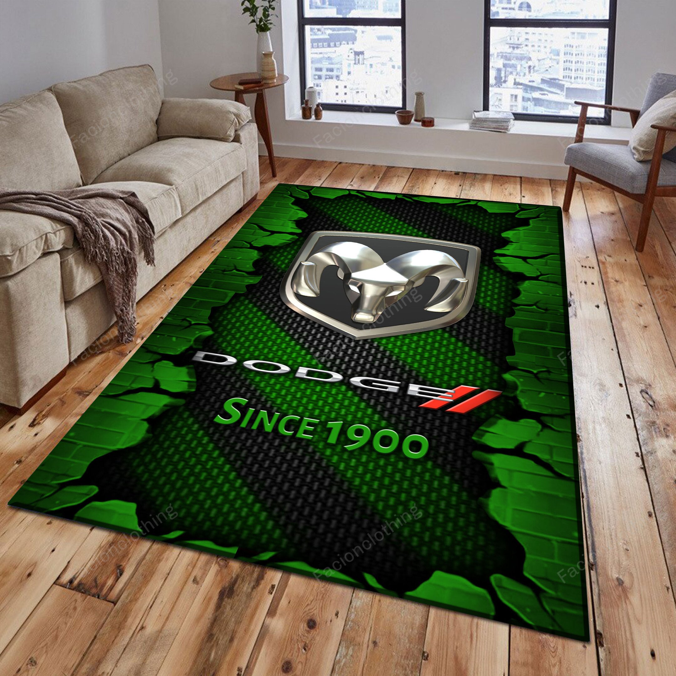 Sportswearmerch Dodge Car Personalized Rug For Fan