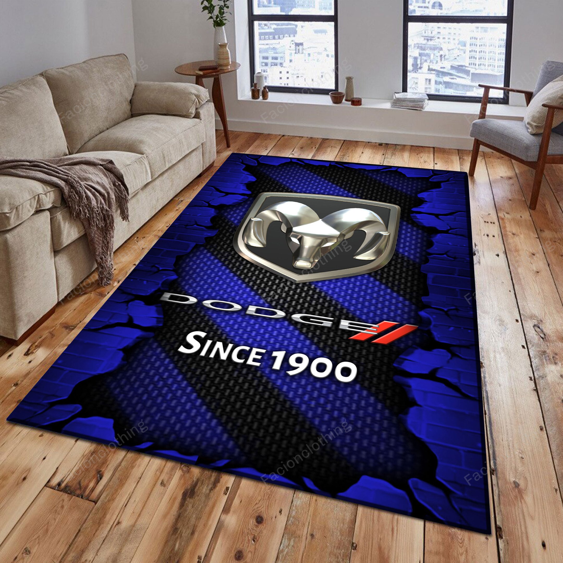 Sportswearmerch Dodge Car Personalized Rug For Fan