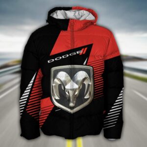 Sportswearmerch Dodge Car Puffer Jacket For Fan