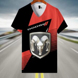 Sportswearmerch Dodge Car V-neck Women T-shirt For Fan