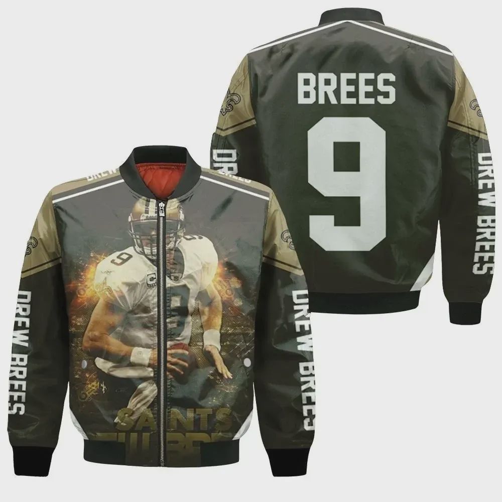 Sportswearmerch Drew Brees New Orleans Saints NFL Bomber Jacket For Fan