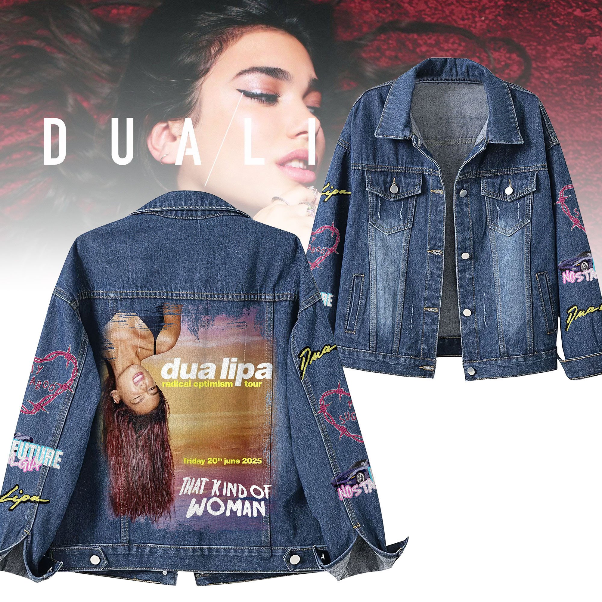 Sportswearmerch Dua Lipa Denim Jacket Gift For Fans