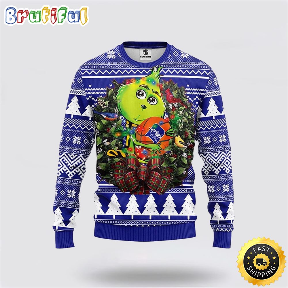 Sportswearmerch Duke Blue Devils NCAA And Grinch Christmas Sweater For Fan