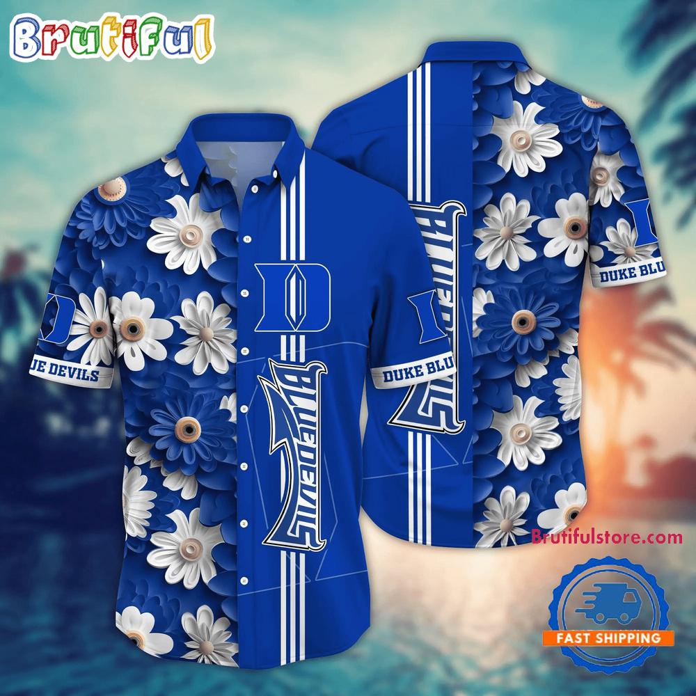 Sportswearmerch Duke Blue Devils NCAA Flower Summer Personalized Hawaiian Shirt For Fan