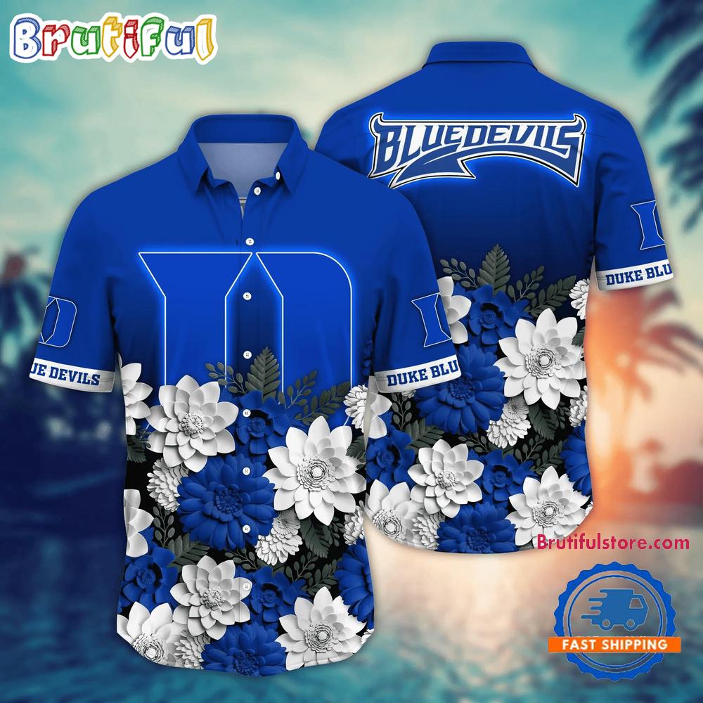 Sportswearmerch Duke Blue Devils NCAA Flower Tropical Summer Beach Hawaiian Shirt For Fan