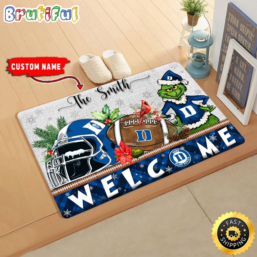 Sportswearmerch Duke Blue Devils NCAA Grinch Christmas Doormat For Fan