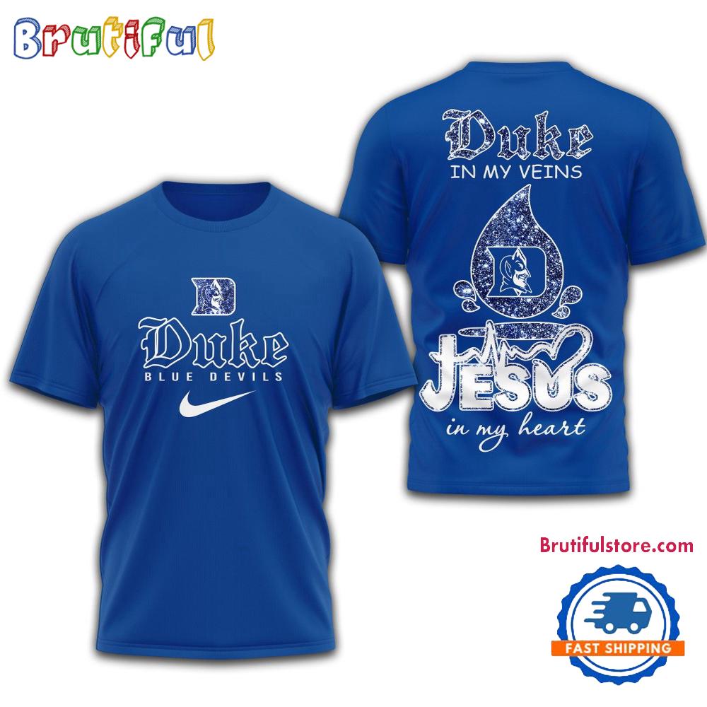 Sportswearmerch Duke Blue Devils NCAA Jesus In My Heart T-Shirt For Fan