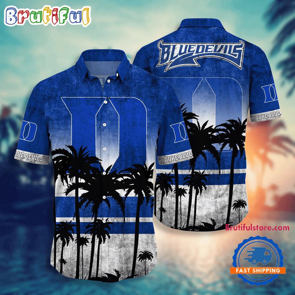 Sportswearmerch Duke Blue Devils NCAA Palm Tree Summer Beach Personalized Hawaiian Shirt For Fan