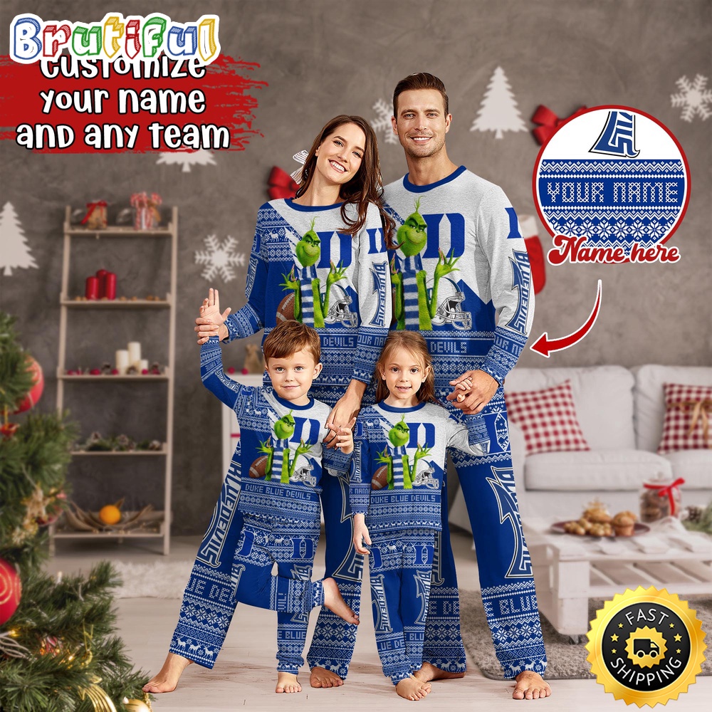 Sportswearmerch Duke Blue Devils NCAA Personalized Pajamas Family For Fan