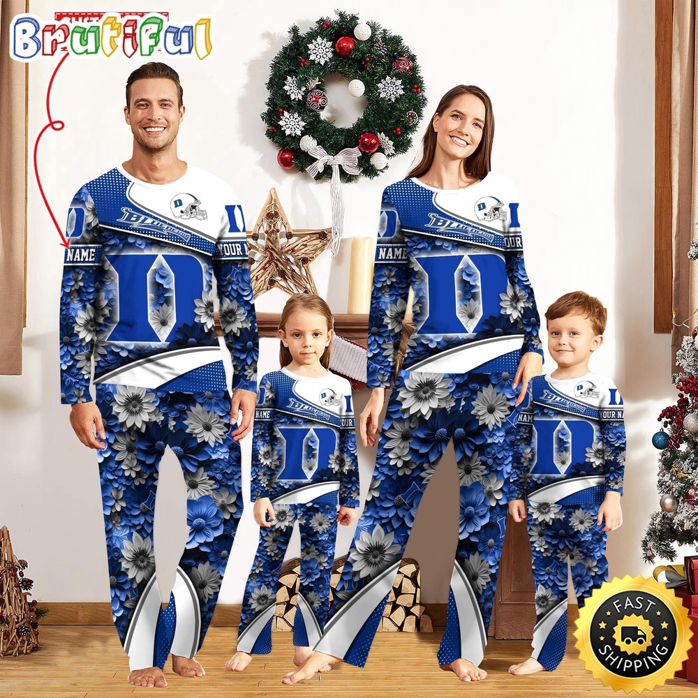 Sportswearmerch Duke Blue Devils NCAA Sport Fans Personalized Pajamas Family For Fan