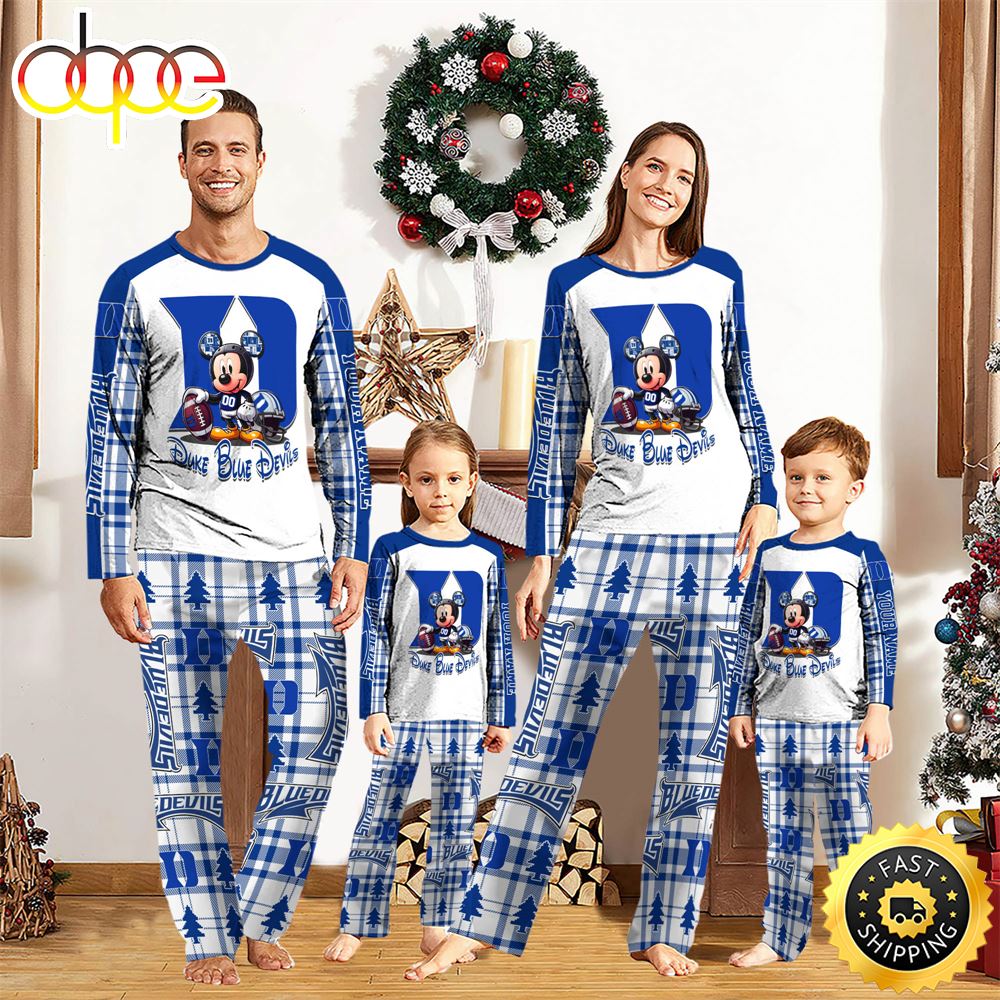 Sportswearmerch Duke Blue Devils NCAA x Mickey Mouse Personalized Pajamas Family For Fan