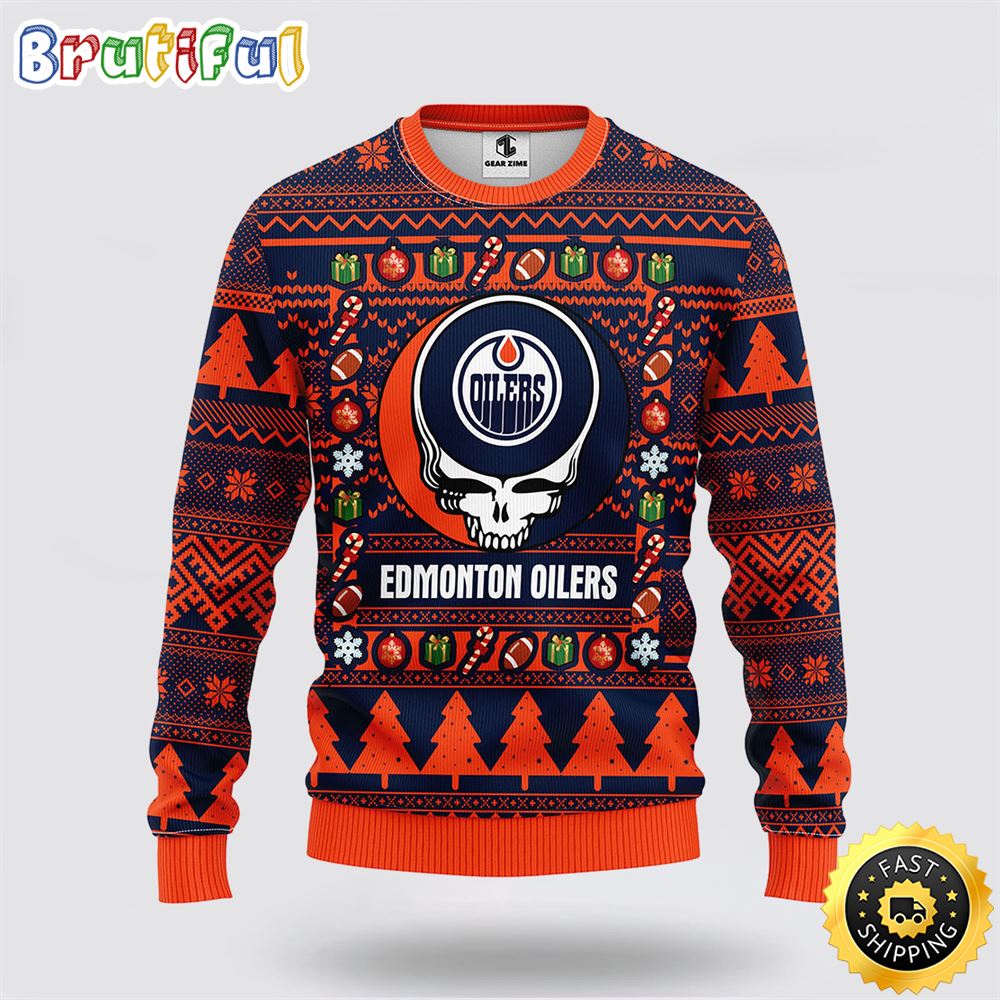 Sportswearmerch Edmonton Oilers NHL Christmas Fleece Sweater For Fan
