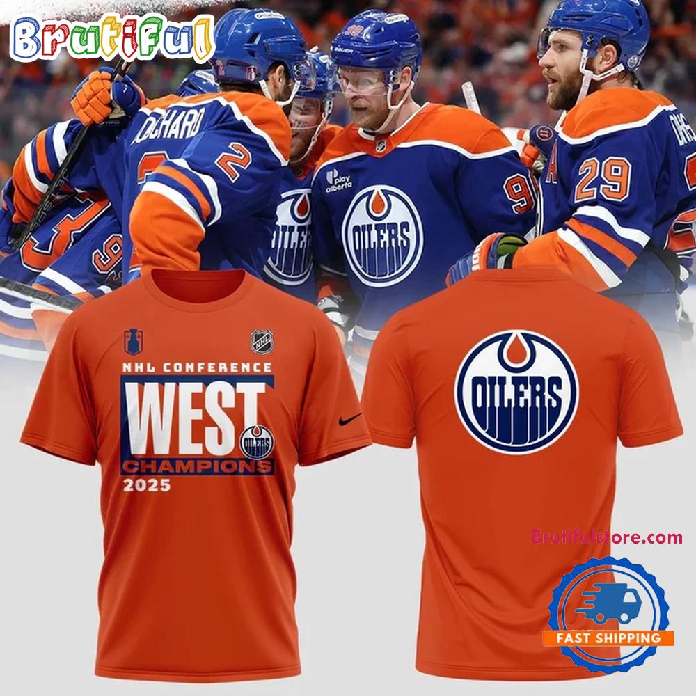 Sportswearmerch Edmonton Oilers NHL Limited Edition Western Conference Champions T-Shirt For Fan