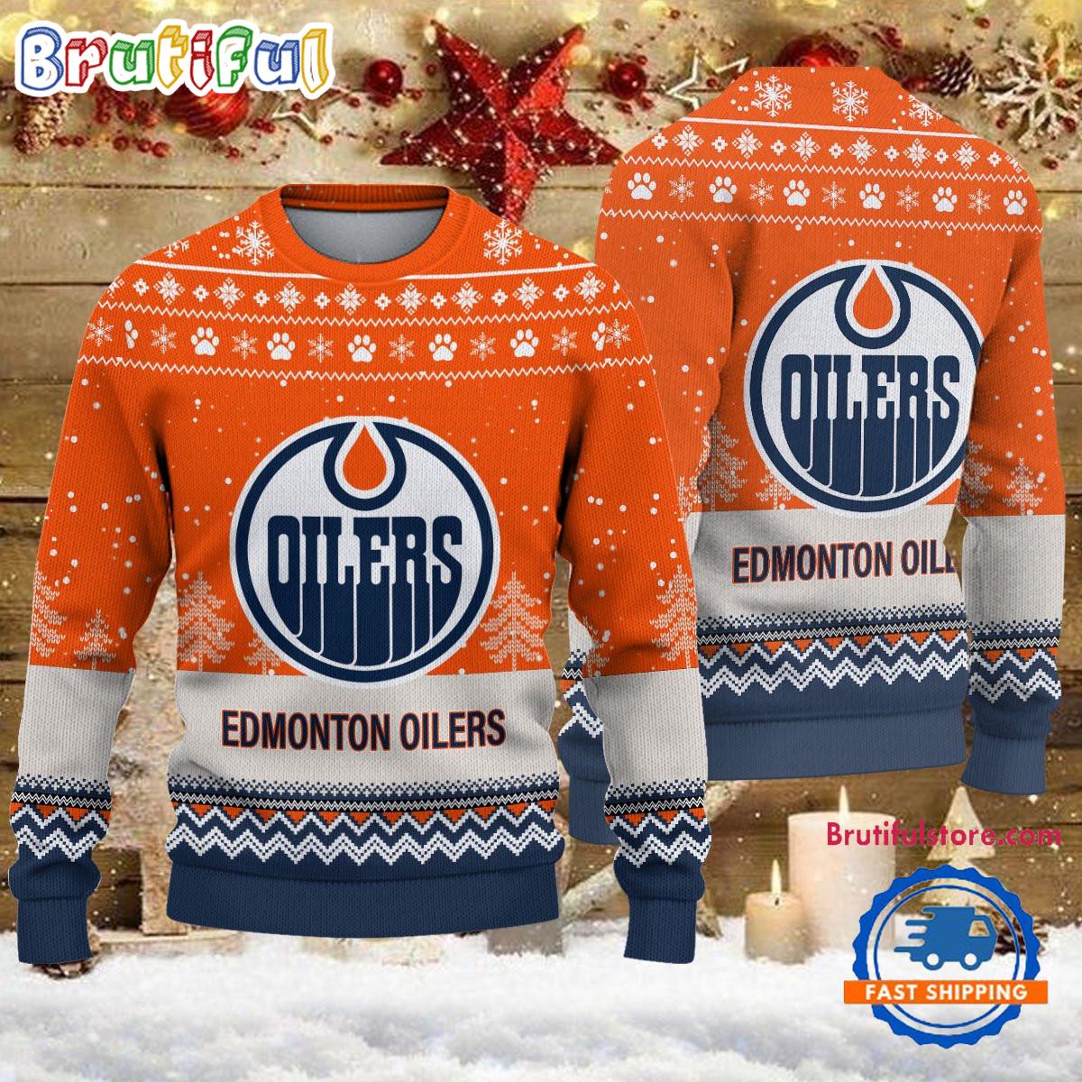 Sportswearmerch Edmonton Oilers NHL Personalized Christmas Sweater For Fan