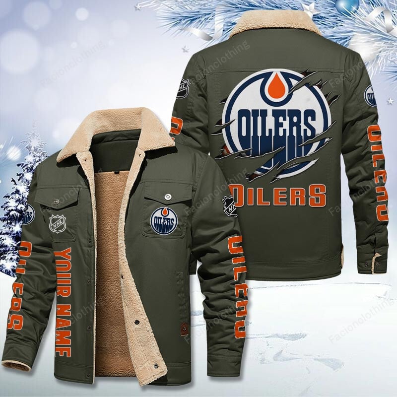 Sportswearmerch Edmonton Oilers NHL Personalized Cotton Jacket For Fan