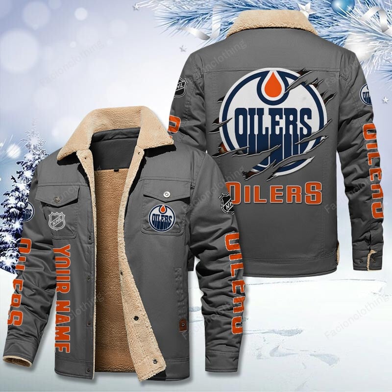 Sportswearmerch Edmonton Oilers NHL Personalized Cotton Jacket For Fan