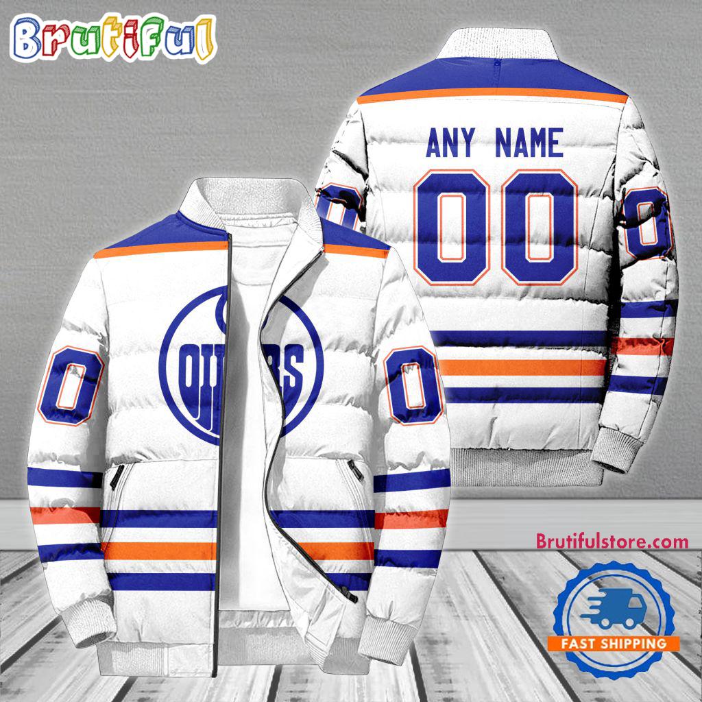 Sportswearmerch Edmonton Oilers NHL Personalized Puffer Jacket For Fan