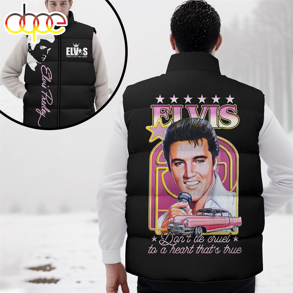 Sportswearmerch Elvis Presley Music Best Of Song Personalized Sleeveless Puffer Jacket For Fan