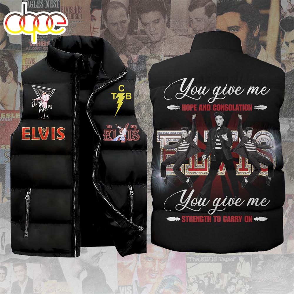 Sportswearmerch Elvis Presley Music You Give Me Personalized Sleeveless Puffer Jacket For Fan