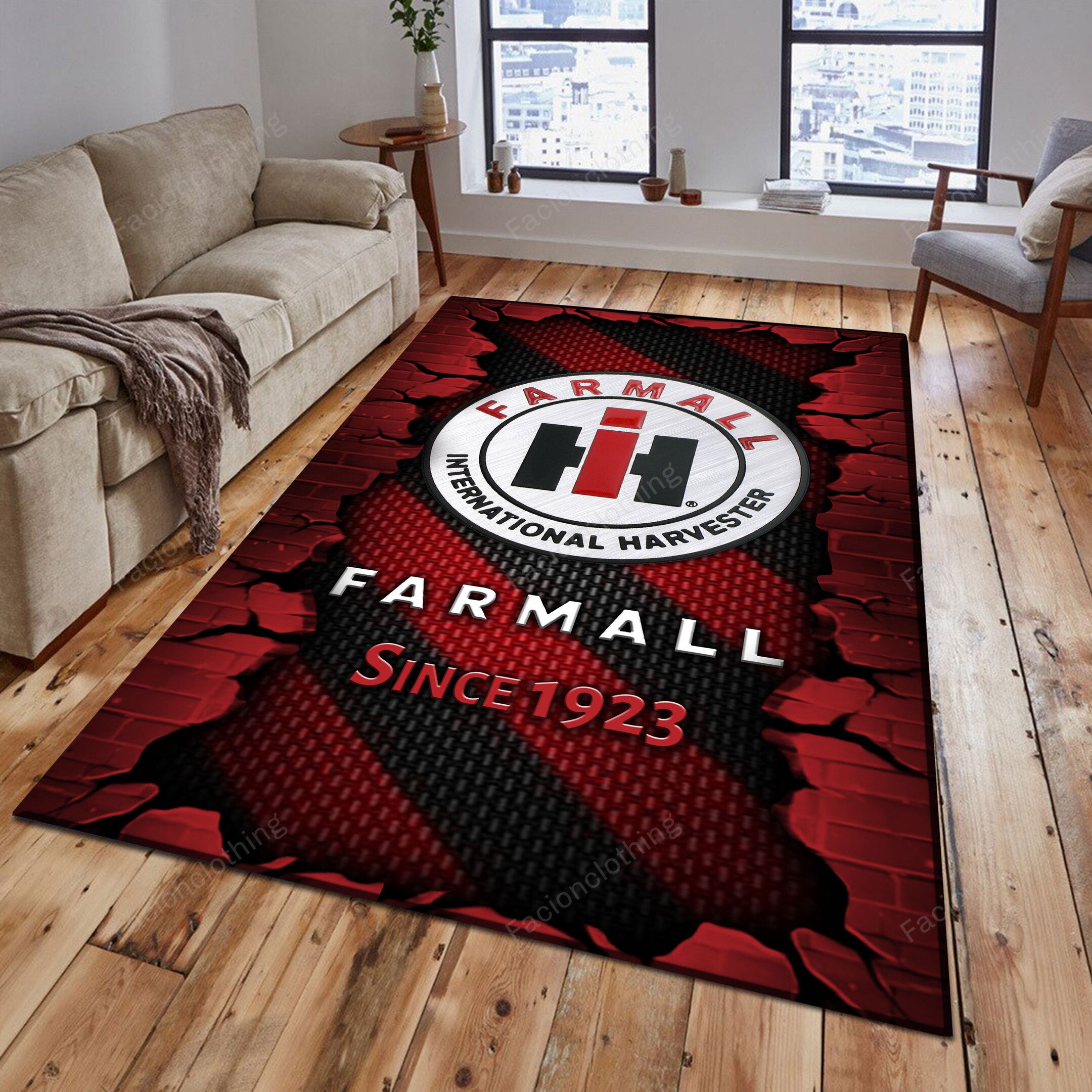 Sportswearmerch Farmall Tractor Personalized Rug For Fan