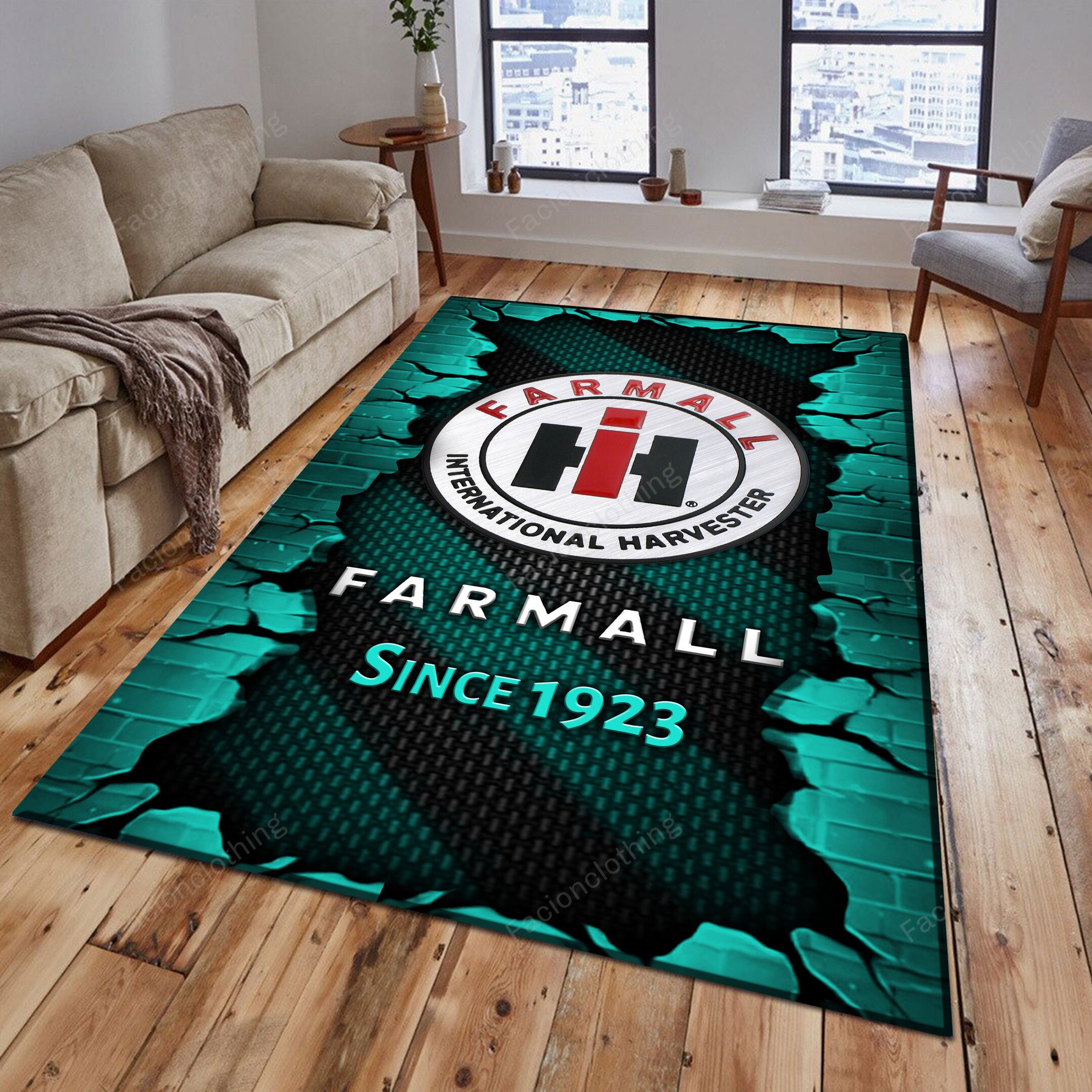 Sportswearmerch Farmall Tractor Personalized Rug For Fan