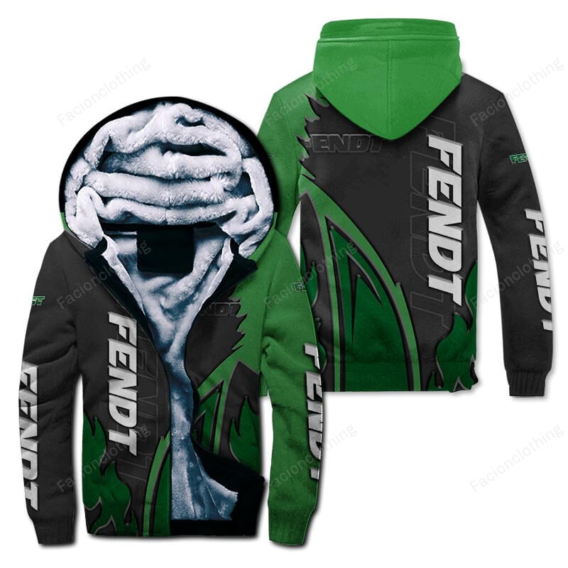 Sportswearmerch Fendt Tractor Personalized Zip Hoodie Velvet Hoodie For Fan