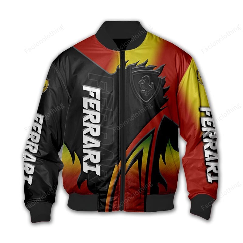 Sportswearmerch Ferrari Personalized Bomber Jacket For Fan