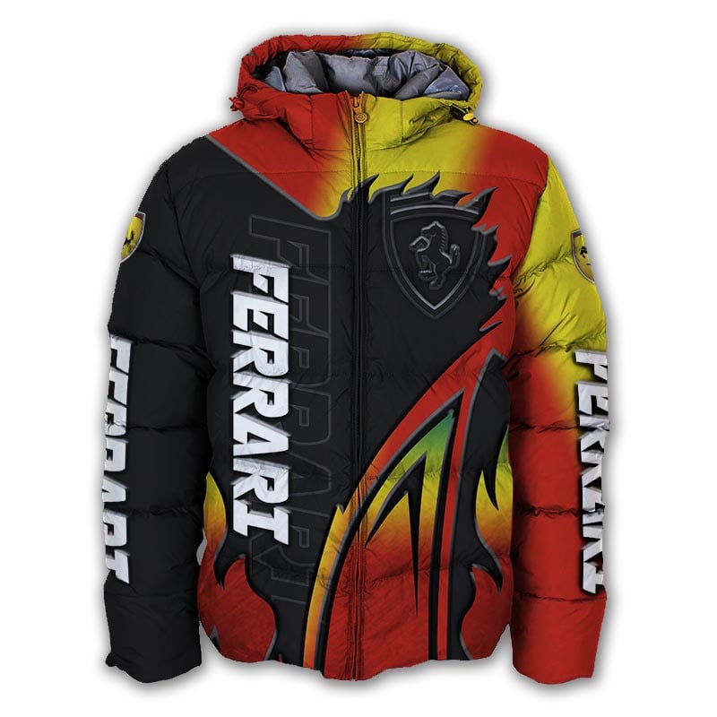 Sportswearmerch Ferrari Personalized Puffer Jacket For Fan