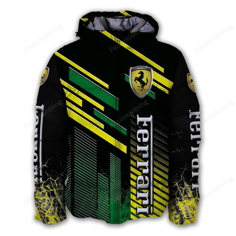 Sportswearmerch Ferrari Personalized Puffer Jacket For Fan