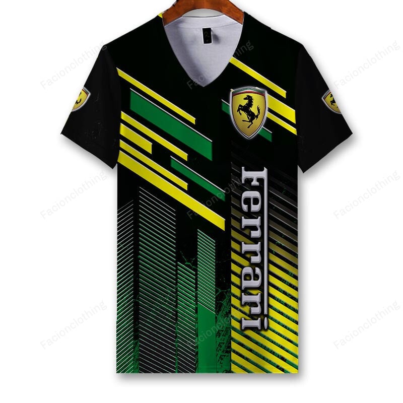 Sportswearmerch Ferrari Personalized V-neck Women T-shirt For Fan