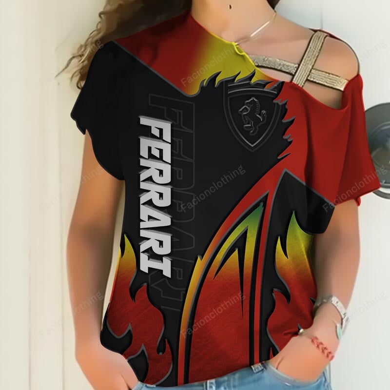 Sportswearmerch Ferrari Personalized Women Shirt For Fan