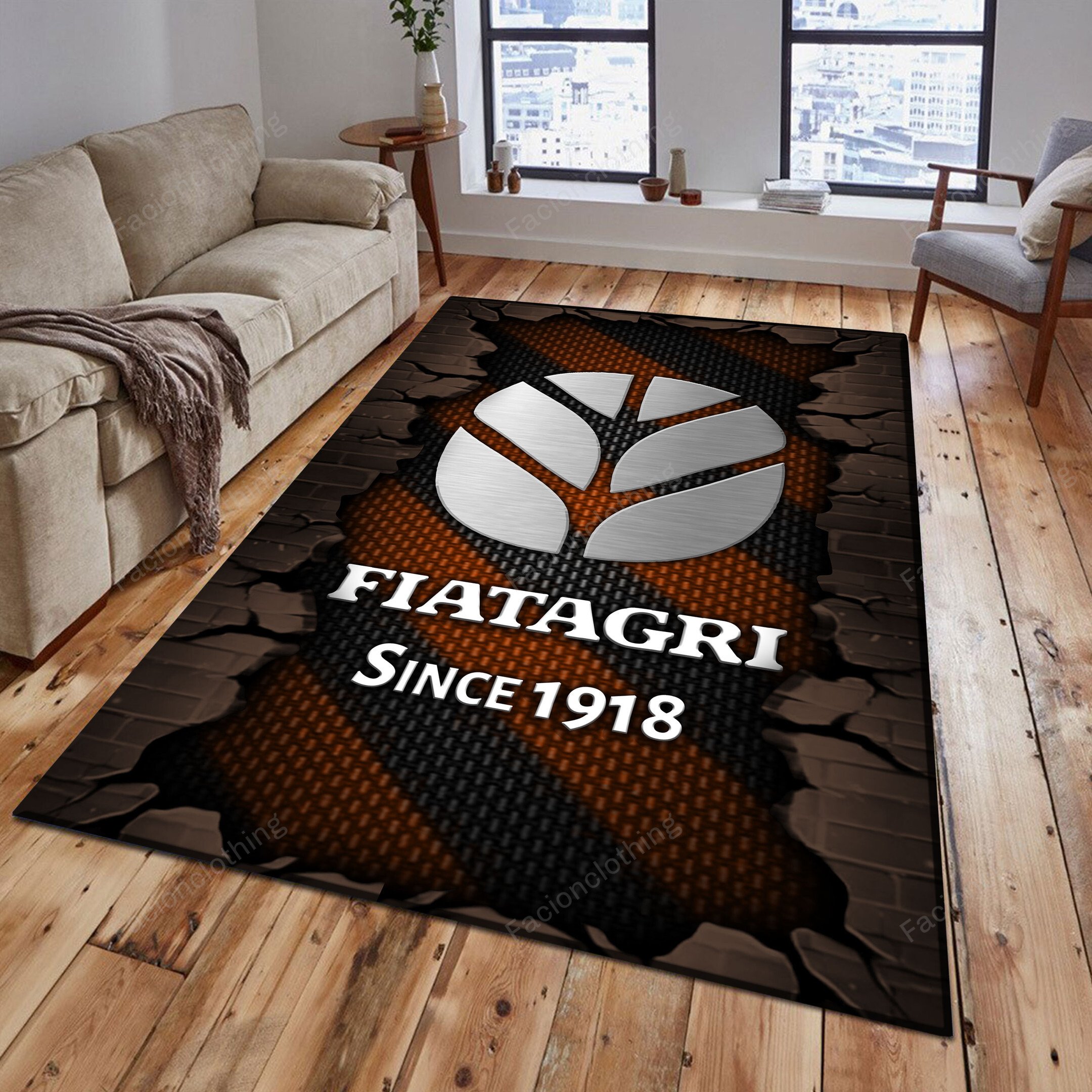 Sportswearmerch Fiatagri Tractor Personalized Rug For Fan
