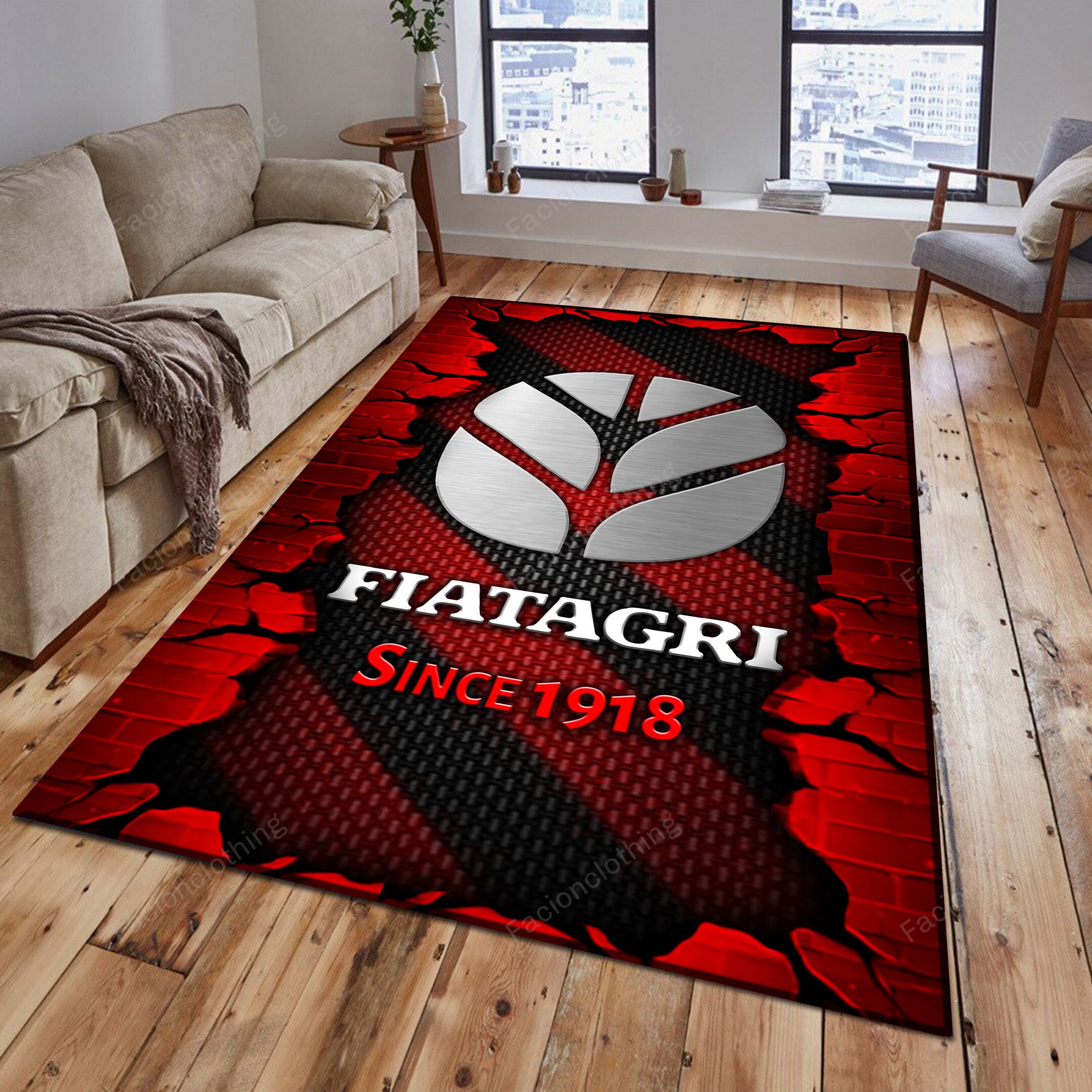 Sportswearmerch Fiatagri Tractor Personalized Rug For Fan