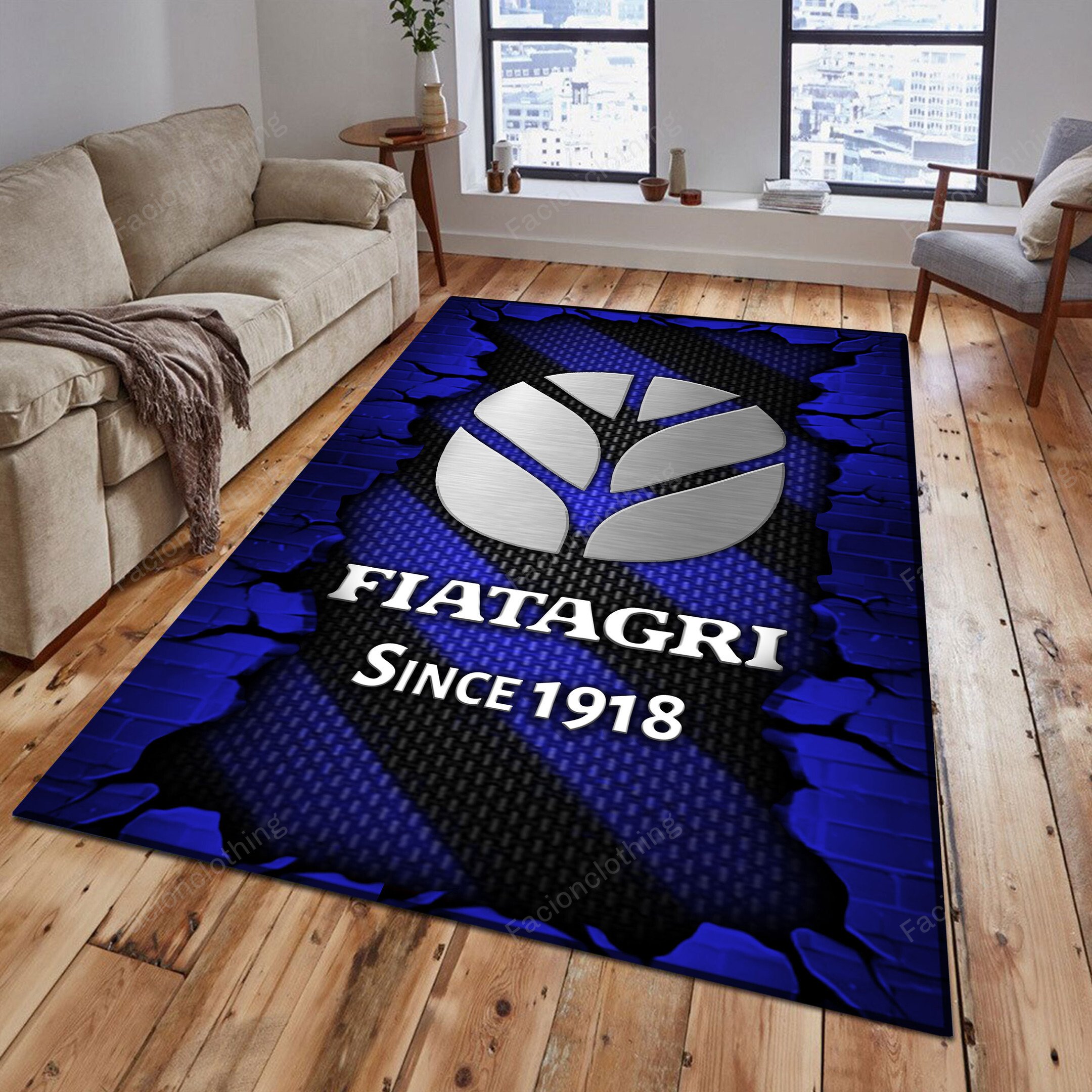 Sportswearmerch Fiatagri Tractor Personalized Rug For Fan