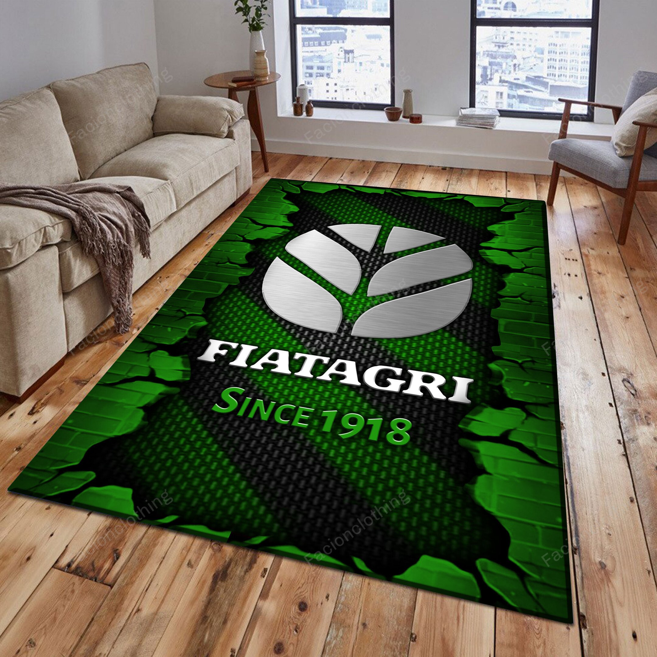 Sportswearmerch Fiatagri Tractor Personalized Rug For Fan