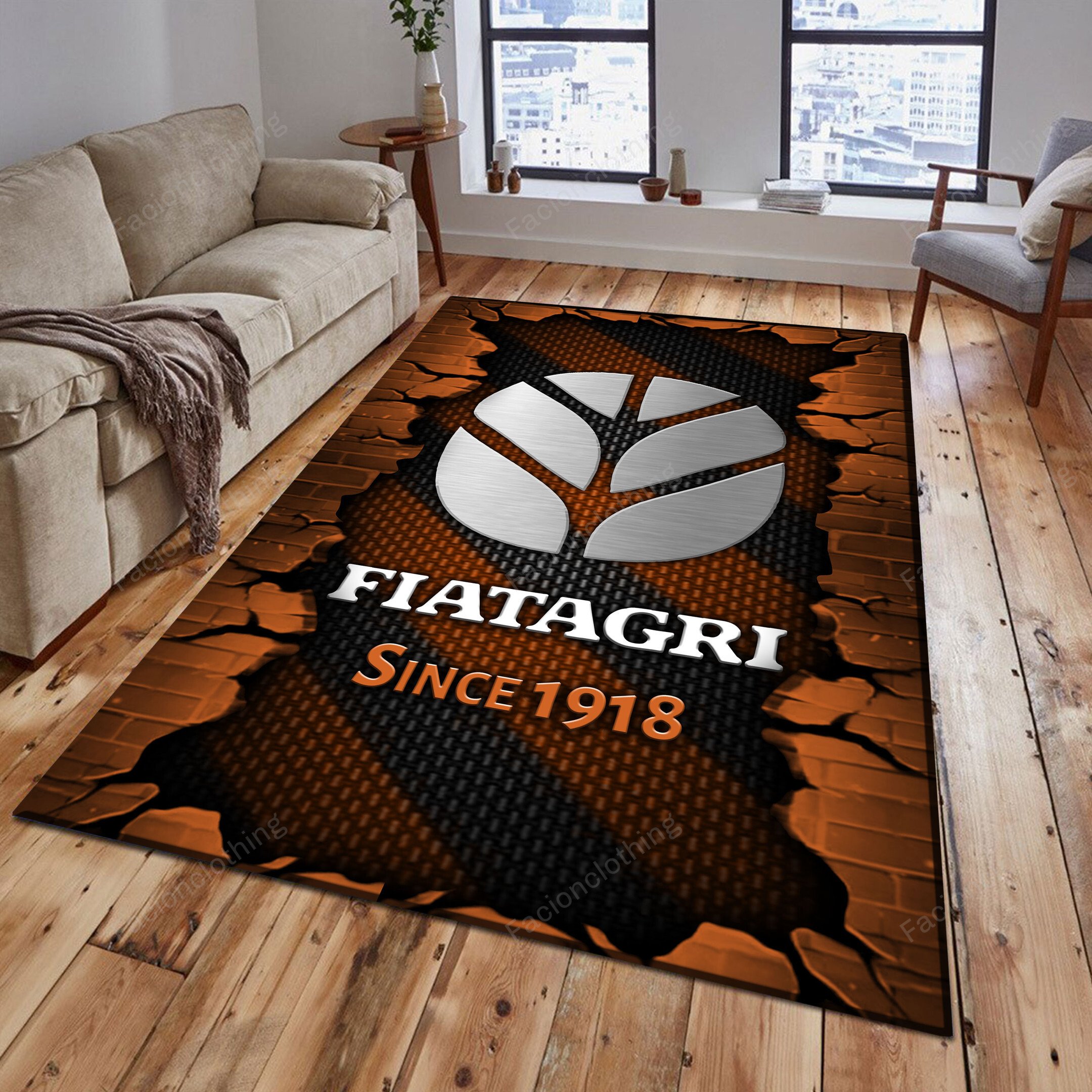 Sportswearmerch Fiatagri Tractor Personalized Rug For Fan