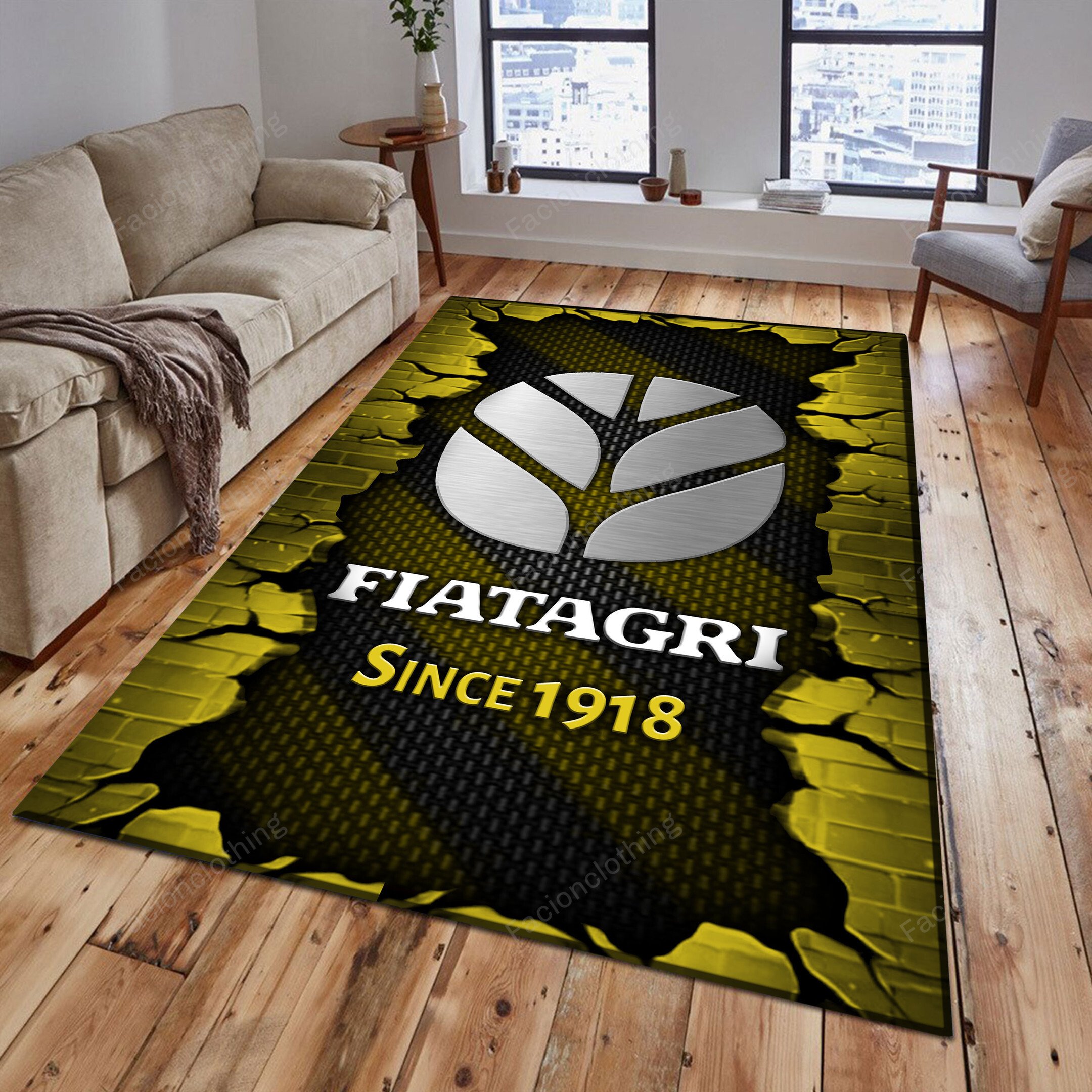 Sportswearmerch Fiatagri Tractor Personalized Rug For Fan