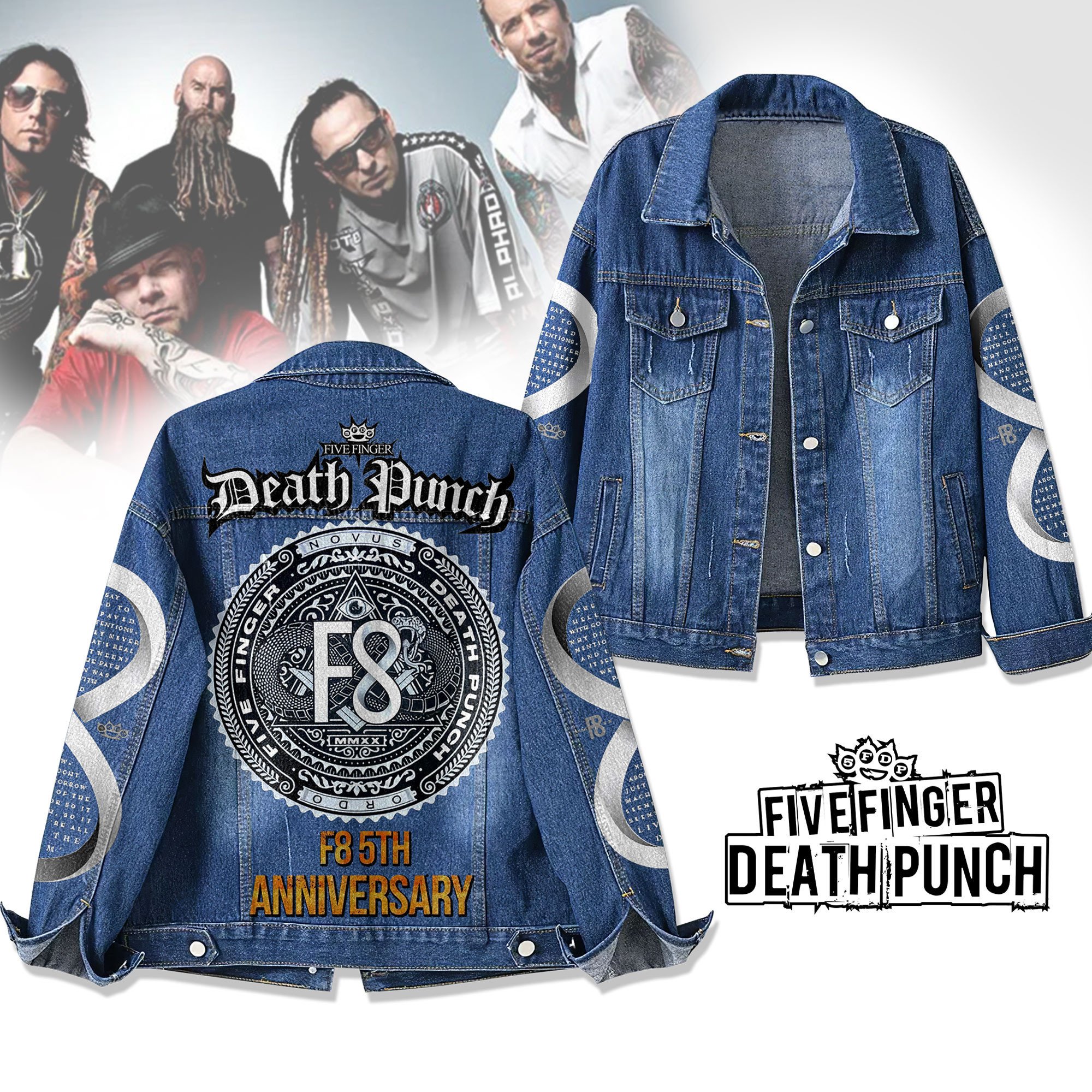Sportswearmerch Five Finger Death Punch Denim Jacket Gift For Fans
