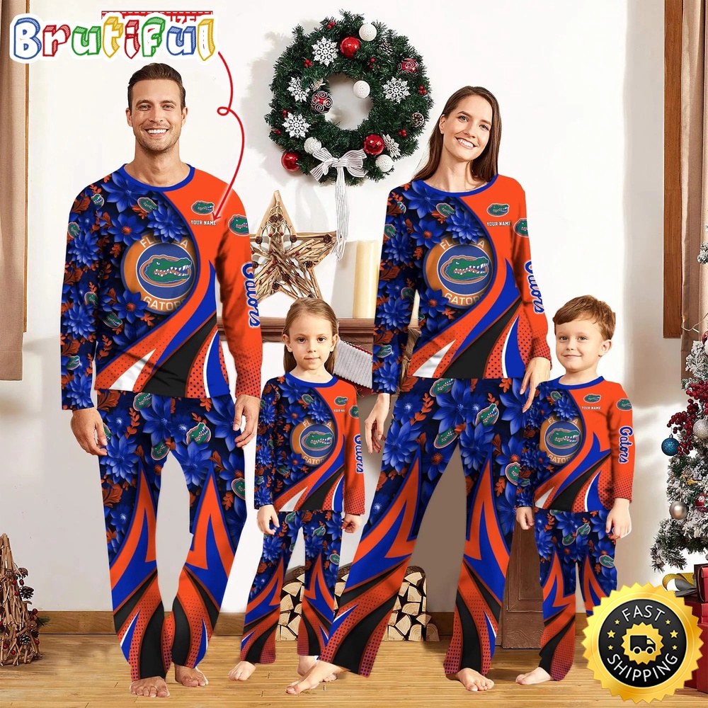 Sportswearmerch Florida Gators NCAA Flower Personalized Pajamas Family For Fan