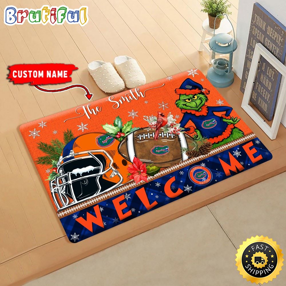 Sportswearmerch Florida Gators NCAA Grinch Christmas Doormat For Fan