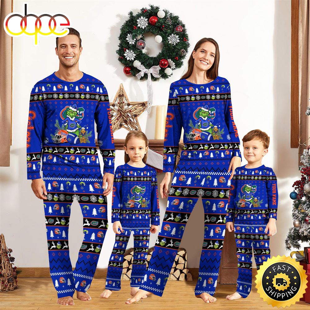 Sportswearmerch Florida Gators NCAA Grinch Christmas Personalized Pajamas For Fan