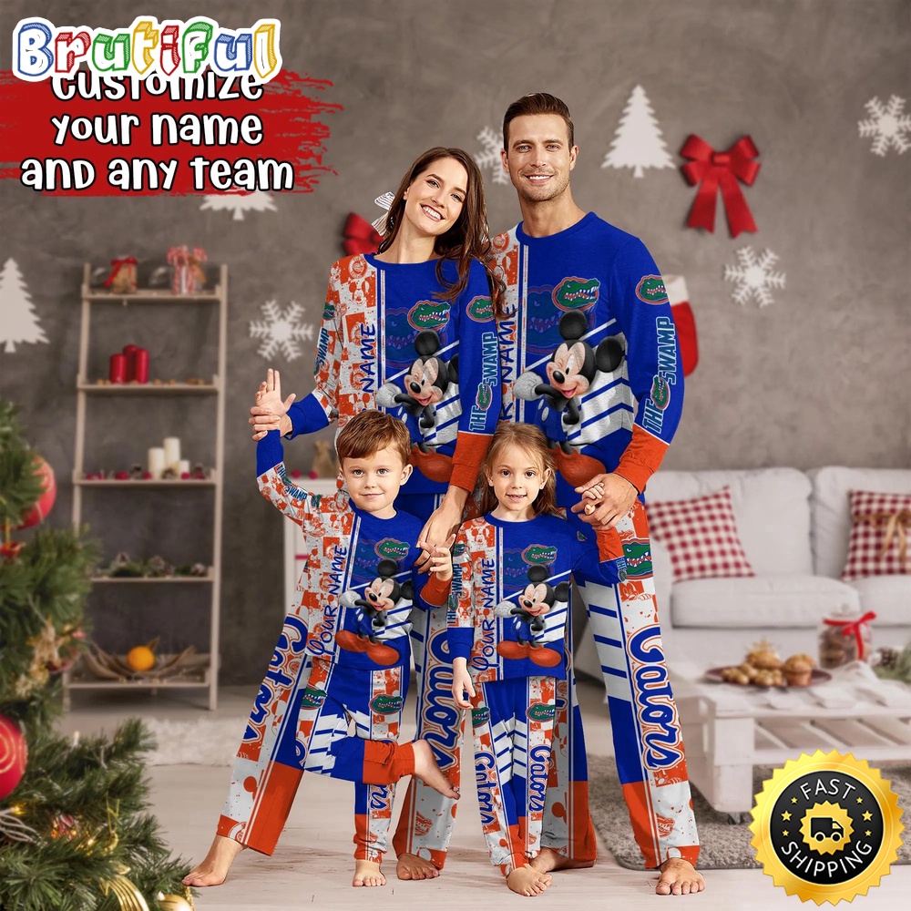 Sportswearmerch Florida Gators NCAA Mickey Mouse Personalized Pajamas Family For Fan