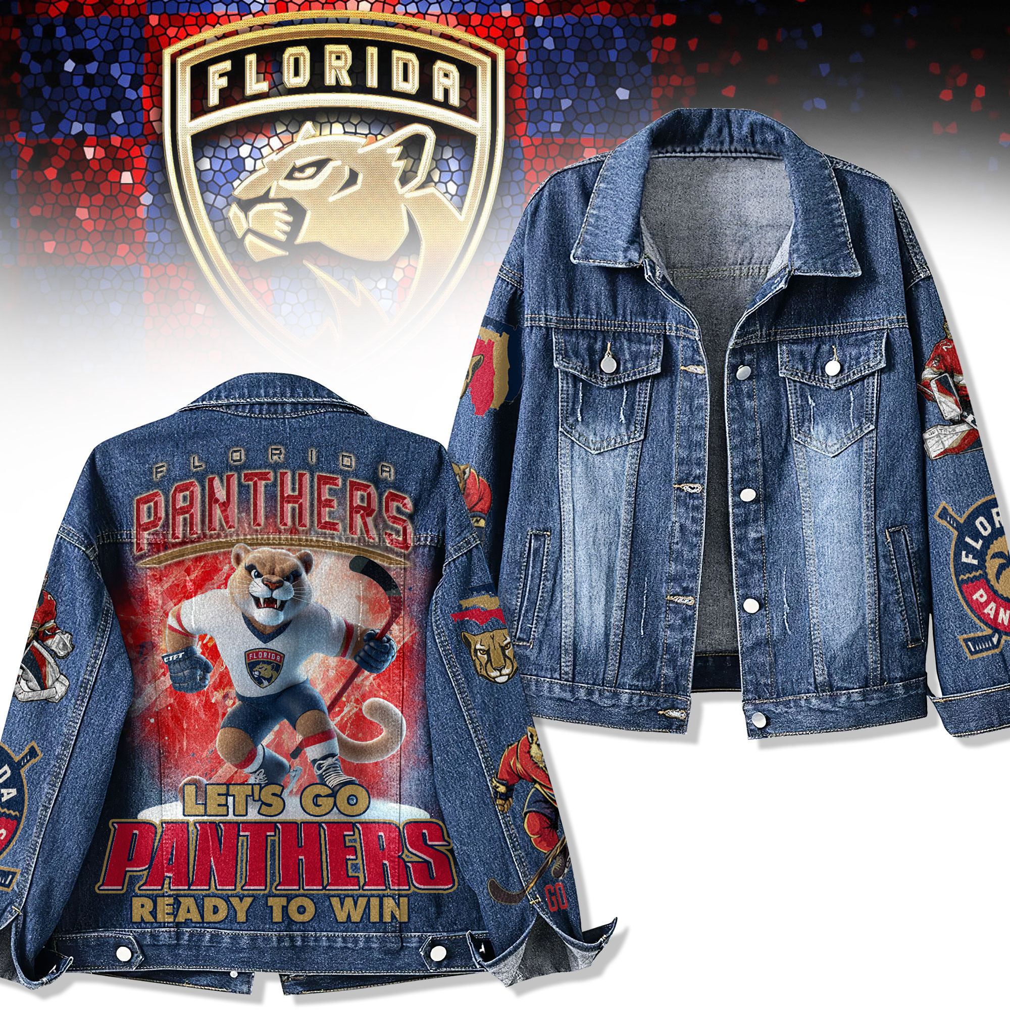 Sportswearmerch Florida Panthers Denim Jacket Gift For Fans