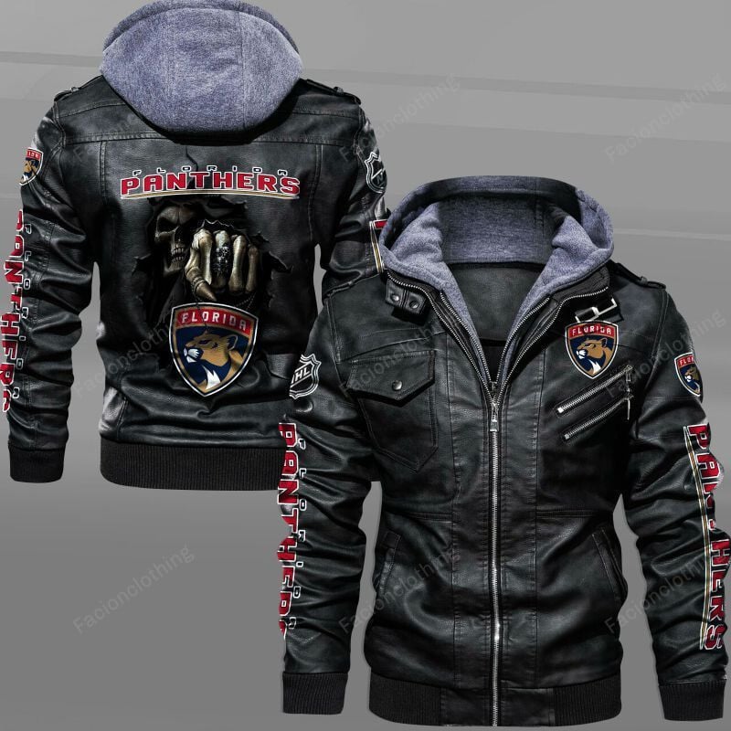 Sportswearmerch Florida Panthers NHL Personalized Zip Hoodie Leather Jacket For Fan