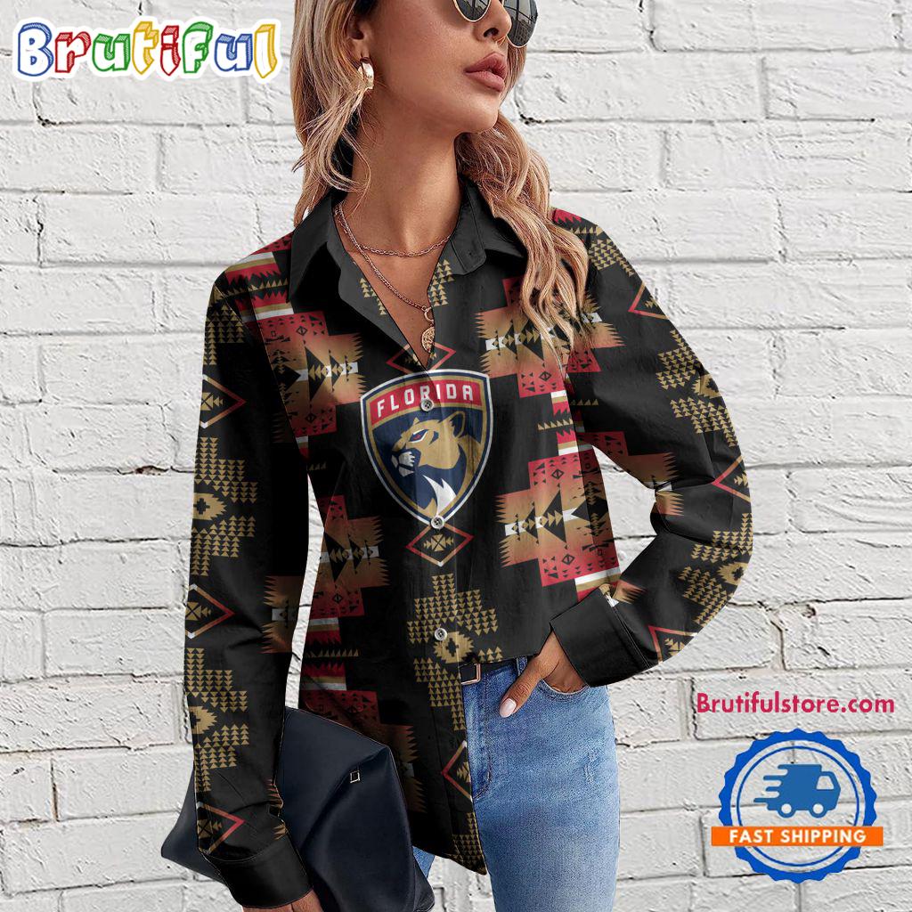 Sportswearmerch Florida Panthers NHL Special Native American Women's Casual Shirt For Fan