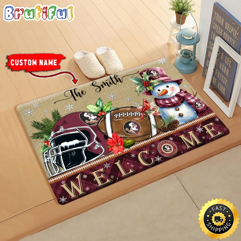 Sportswearmerch Florida State Seminoles NCAA Christmas Doormat For Fan