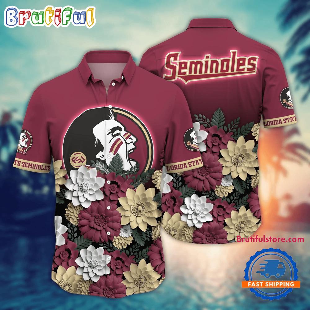 Sportswearmerch Florida State Seminoles NCAA Flower Tropical Summer Beach Hawaiian Shirt For Fan
