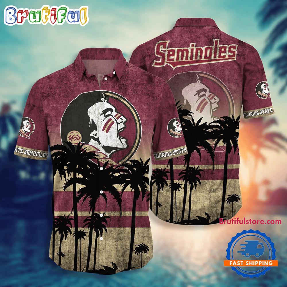 Sportswearmerch Florida State Seminoles NCAA Palm Tree Summer Beach Personalized Hawaiian Shirt For Fan