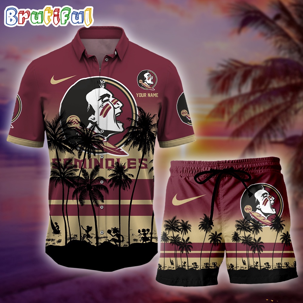 Sportswearmerch Florida State Seminoles NCAA Palm Tree Summer Personalized Set Short Set For Fan