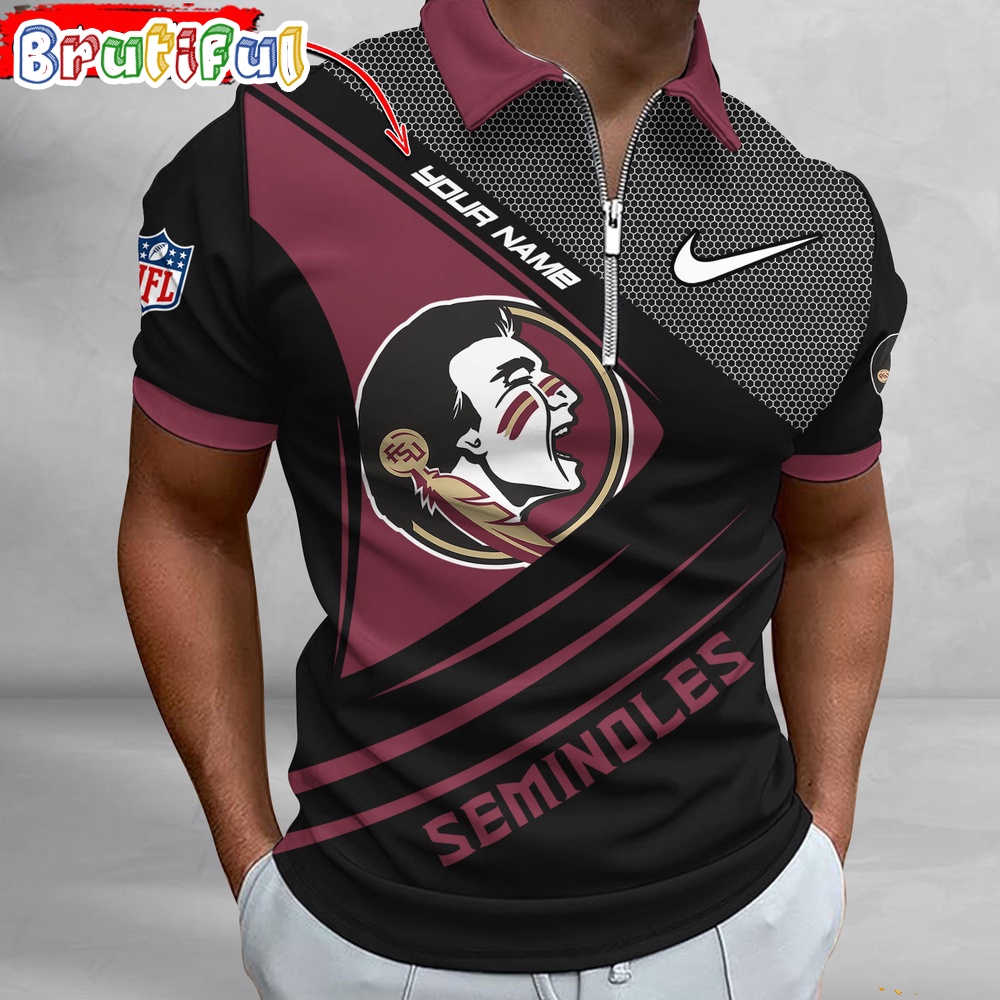 Sportswearmerch Florida State Seminoles NCAA Personalized Zip Polo Shirt For Fan